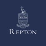 Repton School Logo Blue Background